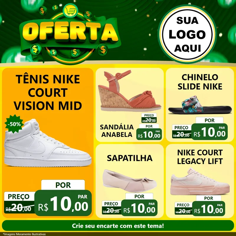 Modelo de Rede Social para Feed Facebook com o tema Oferta para Calçados
