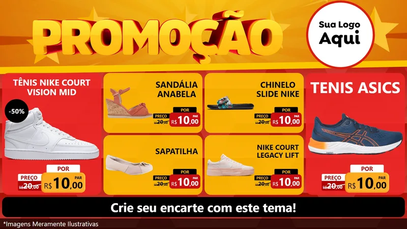 Modelo de TV para TV Horizontal com o tema Promoção para Calçados