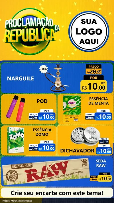 Modelo de TV para TV Vertical com o tema Proclamação da República para Tabacaria