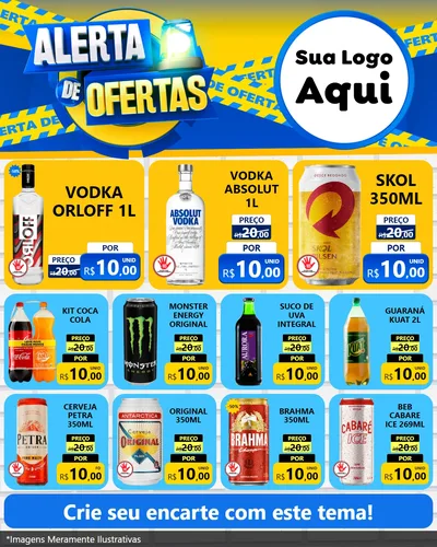 Modelo de Rede Social para Feed Instagram com o tema Alerta de Ofertas para Distribuidora de bebidas