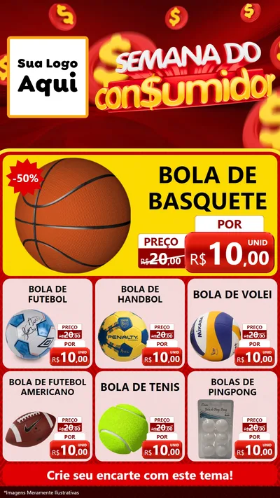 Modelo de Rede Social para Stories com o tema Semana do Consumidor para Artigos Esportivos