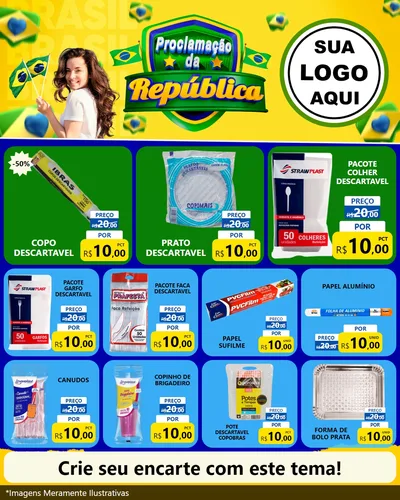 Modelo de Rede Social para Feed Instagram com o tema Proclamação da República para Embalagens