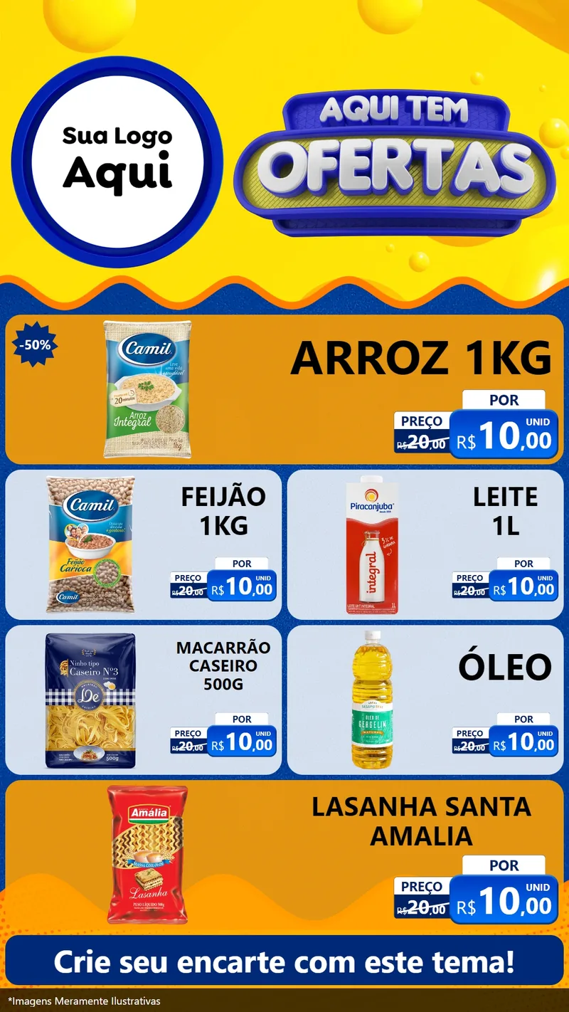 Modelo de TV para TV Vertical com o tema Aqui Tem Ofertas para Supermercado