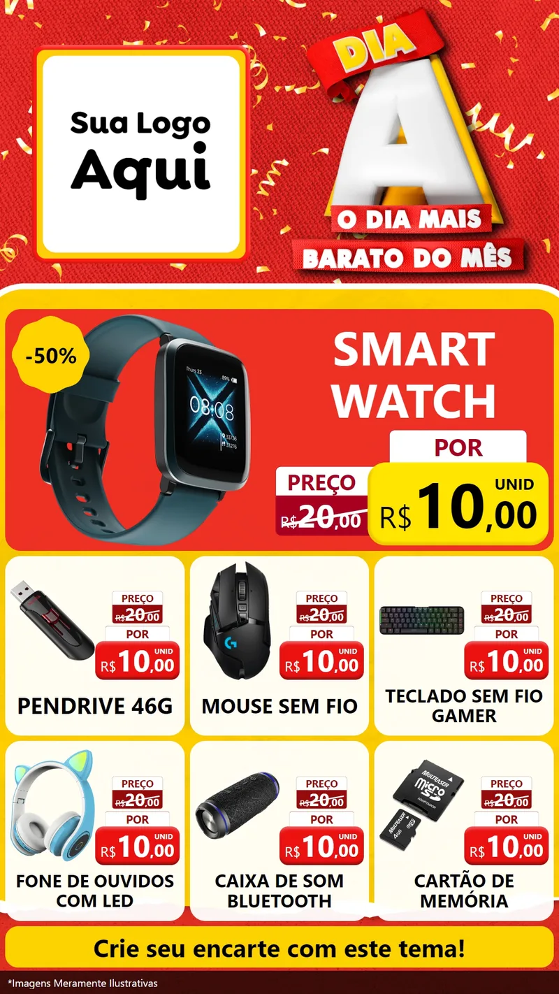 Modelo de Rede Social para Stories com o tema Dia A o Dia Mais Barato do Mês para Informática