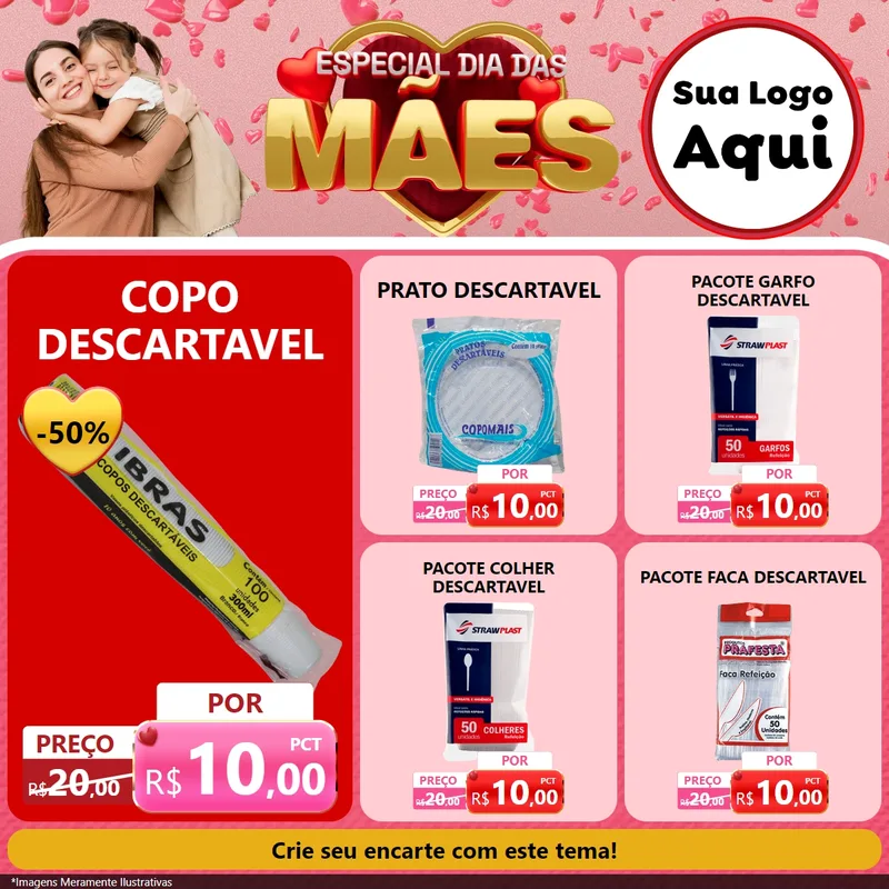 Modelo de Rede Social para Feed Facebook com o tema Especial Dia Das Mães para Embalagens