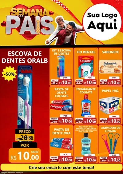 Modelo de Encarte para Encarte A4 Vertical com o tema Semana Dos Pais para Higiene Pessoal