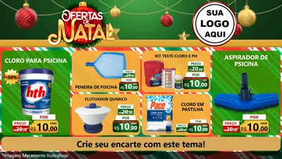 Modelo de TV para TV Horizontal com o tema Ofertas de Natal para Produtos para Piscina