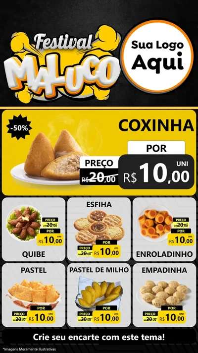 Modelo de Rede Social para Stories com o tema Festival Maluco para Salgadaria