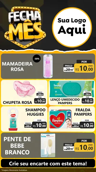 Modelo de TV para TV Vertical com o tema Fecha Mês para Bebês