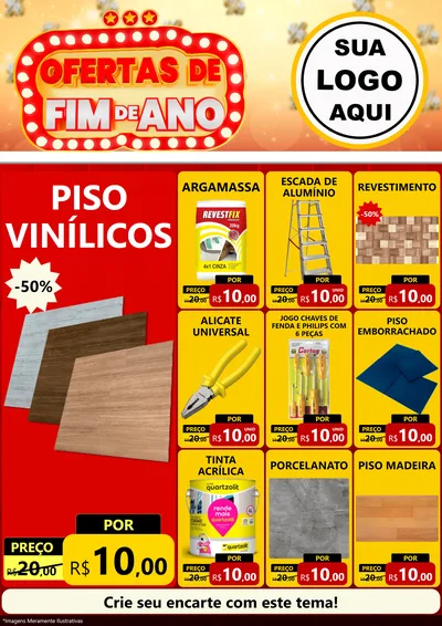 Modelo de Encarte para Encarte A4 Vertical com o tema Ofertas de Fim de Ano para Material para Construção