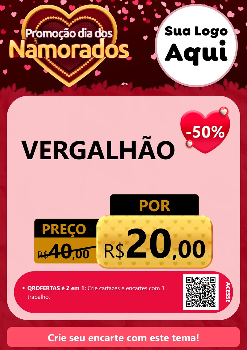 Modelo de Cartaz para Cartaz A4 Vertical com o tema Promoção Dia Dos Namorados para Ferragens