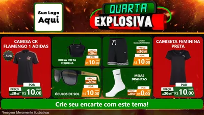 Modelo de TV para TV Horizontal com o tema Quarta Explosiva para Roupas e acessórios
