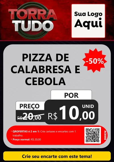 Modelo de Cartaz para Cartaz A4 Vertical com o tema Torra Tudo para Pizzaria