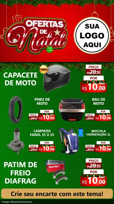 Modelo de TV para TV Vertical com o tema Ofertas de Natal para Moto peças