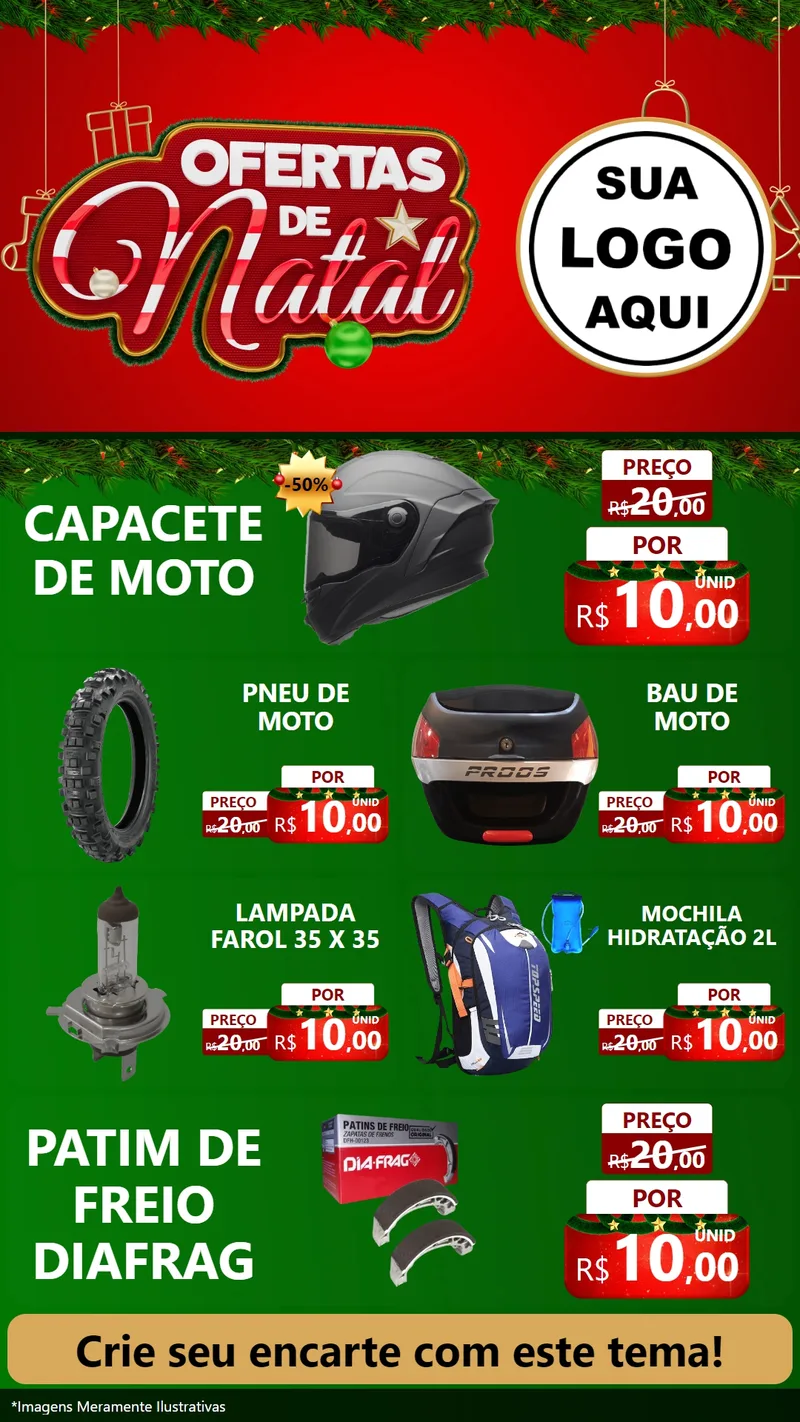 Modelo de TV para TV Vertical com o tema Ofertas de Natal para Moto peças