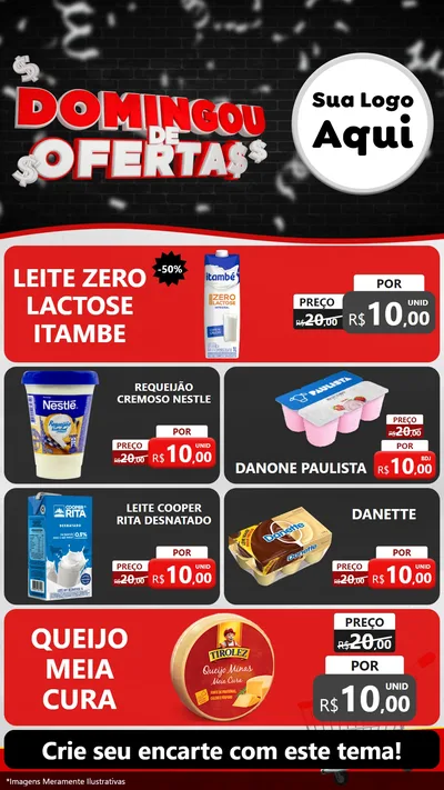 Modelo de TV para TV Vertical com o tema Domingou de Ofertas para Frios e Laticínios