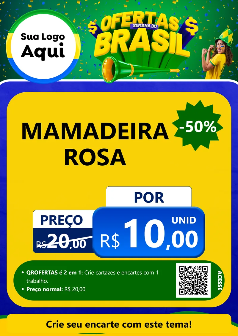 Modelo de Cartaz para Cartaz A4 Vertical com o tema Ofertas Semana do Brasil para Bebês