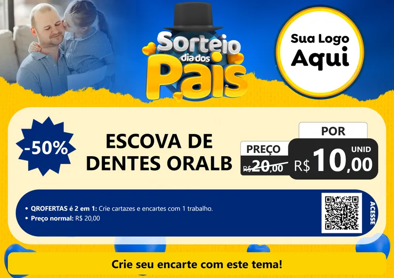 Modelo de Cartaz para Cartaz A4 Horizontal com o tema Sorteio Dia Dos Pais para Higiene Pessoal