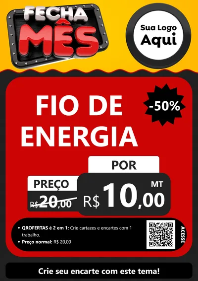 Modelo de Cartaz para Cartaz A4 Vertical com o tema Fecha Mês para Materiais Elétricos