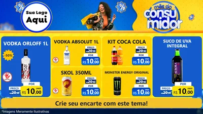 Modelo de TV para TV Horizontal com o tema Mês do Consumidor para Distribuidora de bebidas