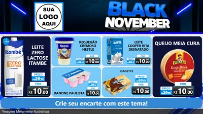 Modelo de TV para TV Horizontal com o tema Black November para Frios e Laticínios