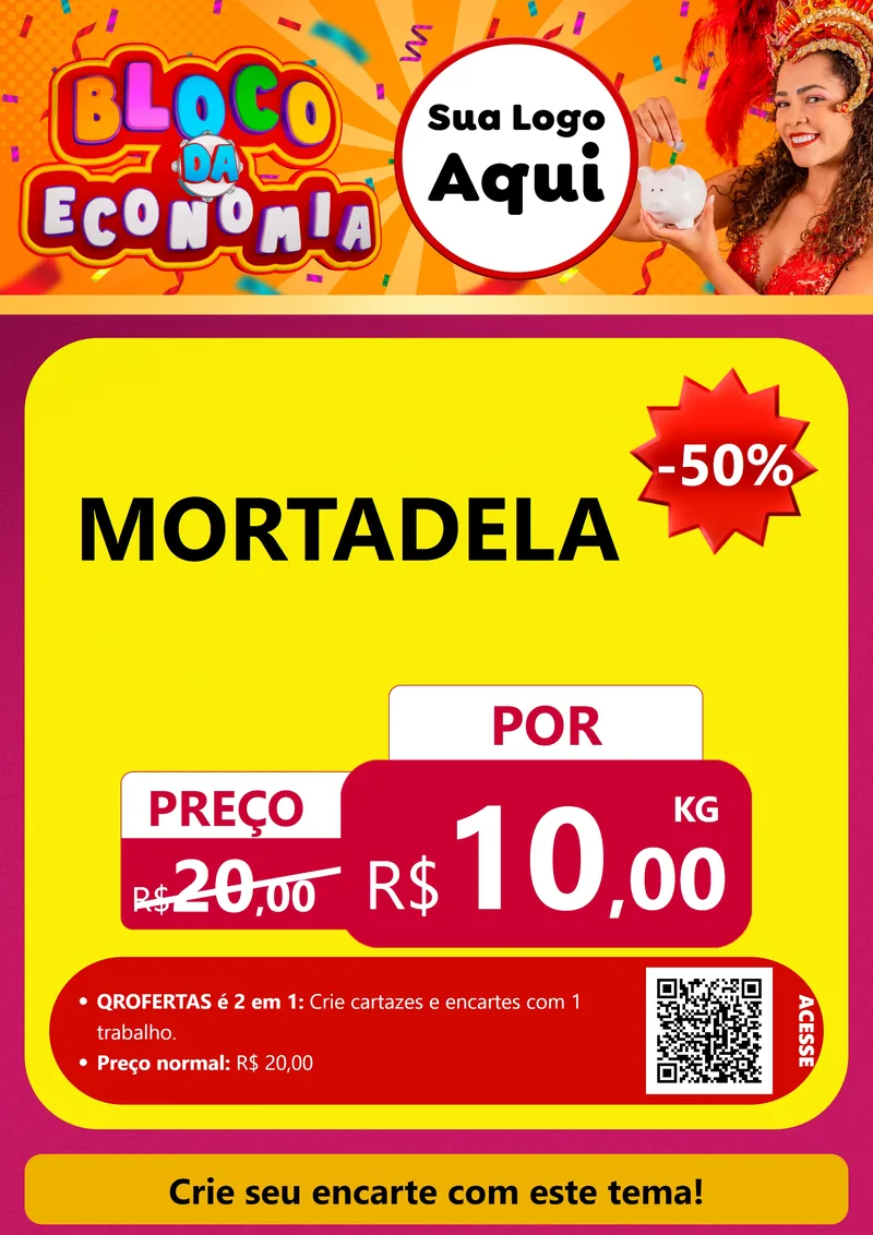 Modelo de Cartaz para Cartaz A4 Vertical com o tema Bloco da Economia para Frios e Laticínios