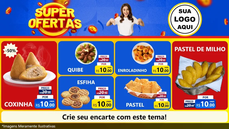 Modelo de TV para TV Horizontal com o tema Super Ofertas para Salgadaria