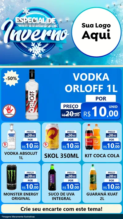 Modelo de Rede Social para Stories com o tema Especial de Inverno para Distribuidora de bebidas
