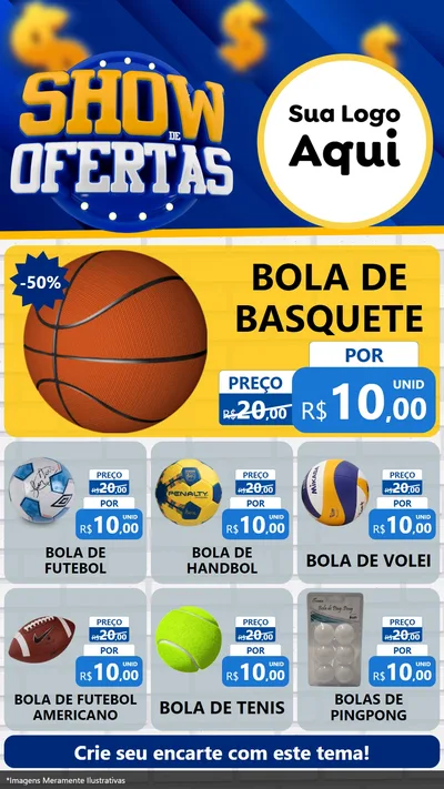Modelo de Rede Social para Stories com o tema Show de Ofertas para Artigos Esportivos