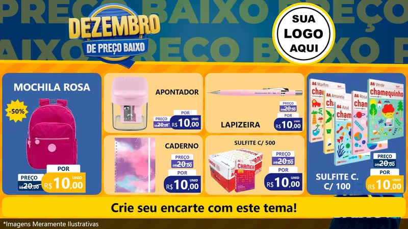 Modelo de TV para TV Horizontal com o tema Dezembro de Preço Baixo para Papelaria