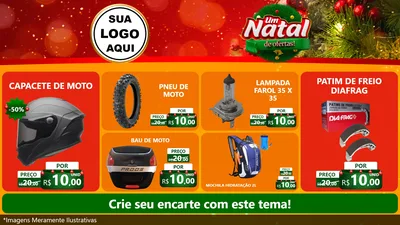 Modelo de TV para TV Horizontal com o tema Um Natal de Ofertas para Moto peças