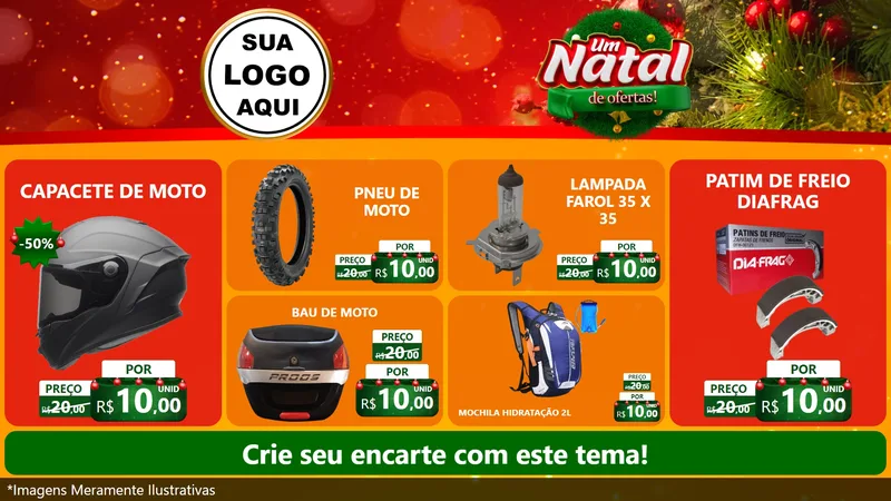 Modelo de TV para TV Horizontal com o tema Um Natal de Ofertas para Moto peças