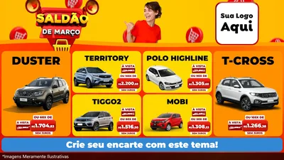 Modelo de TV para TV Horizontal com o tema Saldão de Março para Concessionaria de Carros