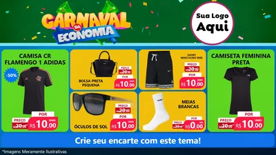 Modelo de TV para TV Horizontal com o tema Carnaval da Economia para Roupas e acessórios
