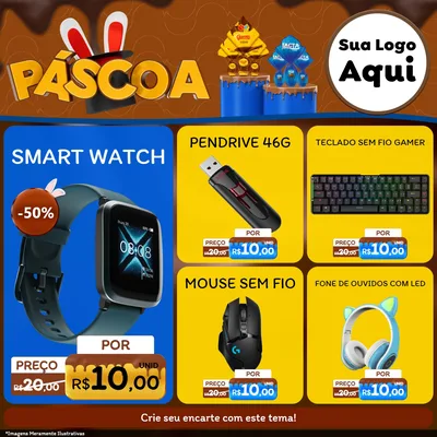 Modelo de Rede Social para Feed Facebook com o tema Páscoa para Informática