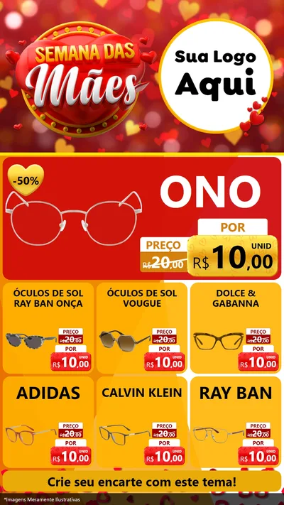 Modelo de Rede Social para Stories com o tema Semana das Mães para Óticas