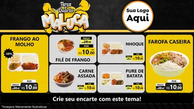Modelo de TV para TV Horizontal com o tema Terça e Quarta Maluca para Restaurante