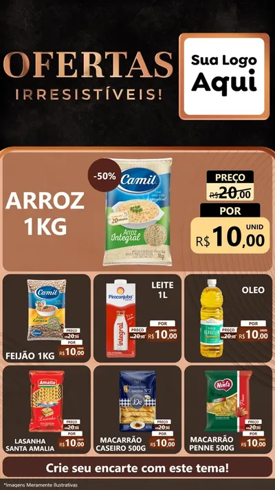Modelo de Rede Social para Stories com o tema Ofertas Irresistíveis! para Supermercado