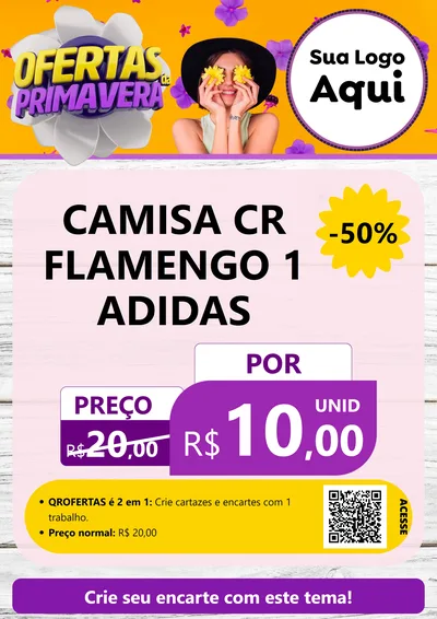 Modelo de Cartaz para Cartaz A4 Vertical com o tema Ofertas Da Primavera para Roupas e acessórios