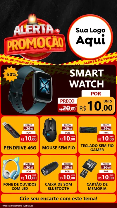 Modelo de Rede Social para Stories com o tema Alerta de Promoção para Informática