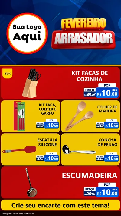 Modelo de TV para TV Vertical com o tema Fevereiro Arrasador para Utilidades Domésticas