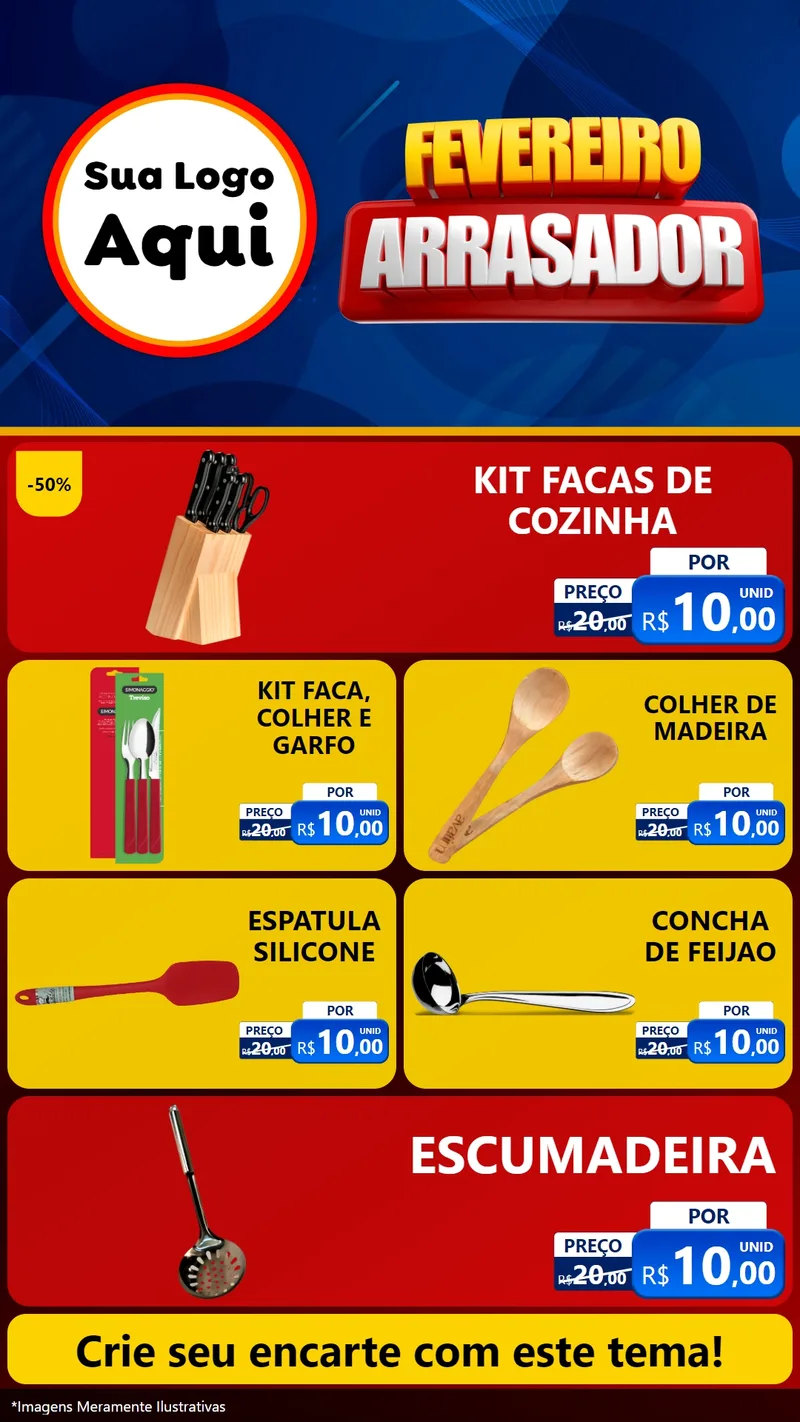 Modelo de TV para TV Vertical com o tema Fevereiro Arrasador para Utilidades Domésticas