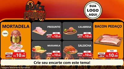 Modelo de TV para TV Horizontal com o tema Black Friday para Frios e Laticínios