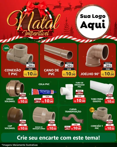 Modelo de Rede Social para Feed Instagram com o tema Natal Imperdível para Tubos e conexões
