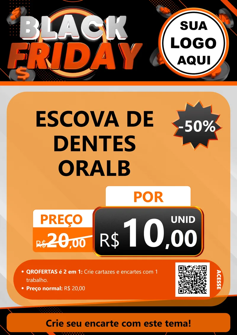 Modelo de Cartaz para Cartaz A4 Vertical com o tema Black Friday para Higiene Pessoal