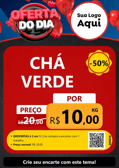 Modelo de Cartaz para Cartaz A4 Vertical com o tema Oferta do Dia para Produtos Naturais