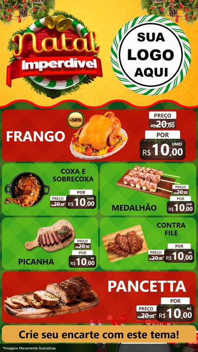Modelo de TV para TV Vertical com o tema Natal Imperdível para Assados