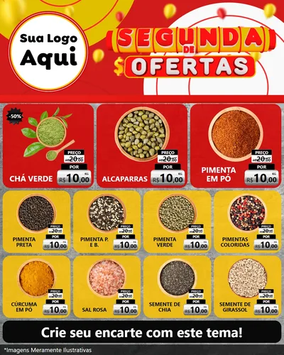 Modelo de Rede Social para Feed Instagram com o tema Segunda de Ofertas para Produtos Naturais
