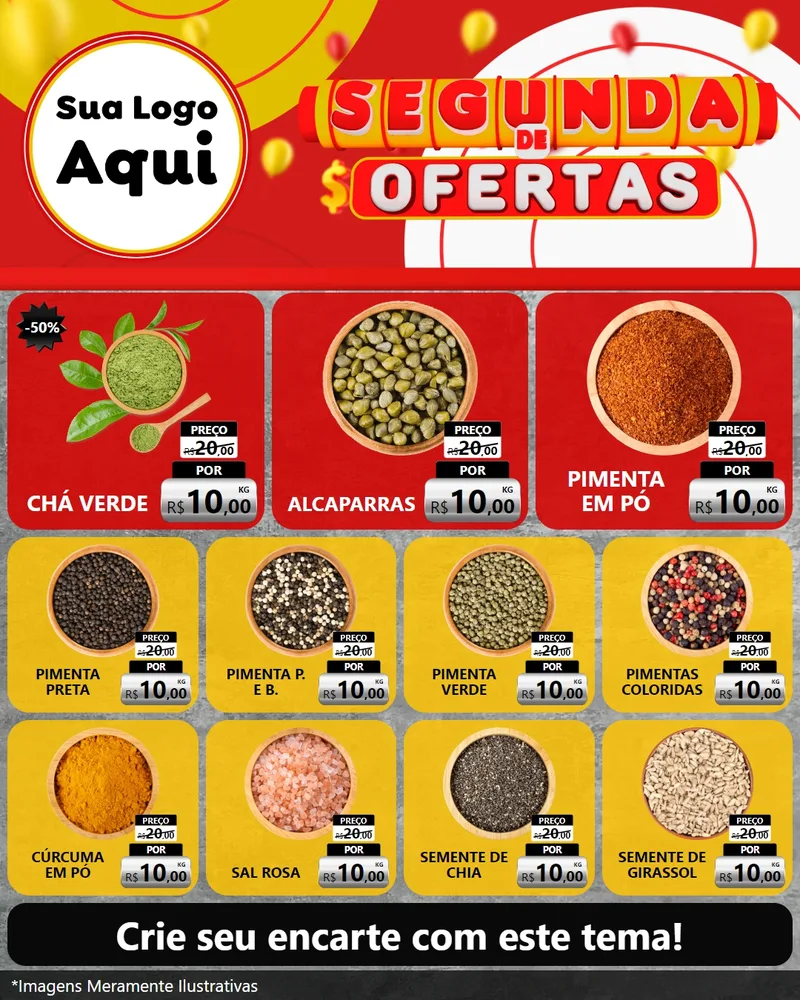 Modelo de Rede Social para Feed Instagram com o tema Segunda de Ofertas para Produtos Naturais