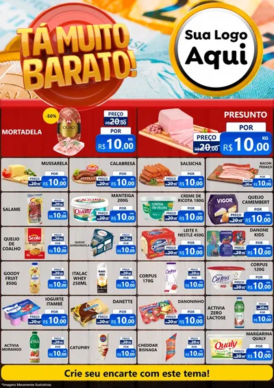 Modelo de Encarte para Encarte A4 Vertical com o tema Está Muito Barato para Frios e Laticínios